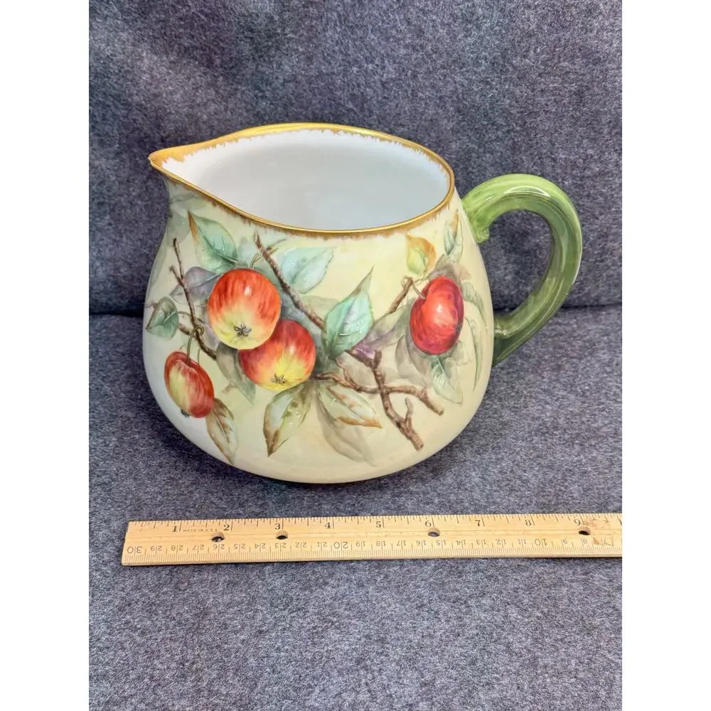 Antique Tressemanes & Vogt (T&V) Limoges France Porcelain Cider Pitcher A.A.R